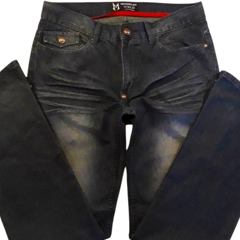 Monarchy Dark Blue Wash Denim Jeans. Men's Size: Waist 32x32 Inseam. - Picture 2 of 7